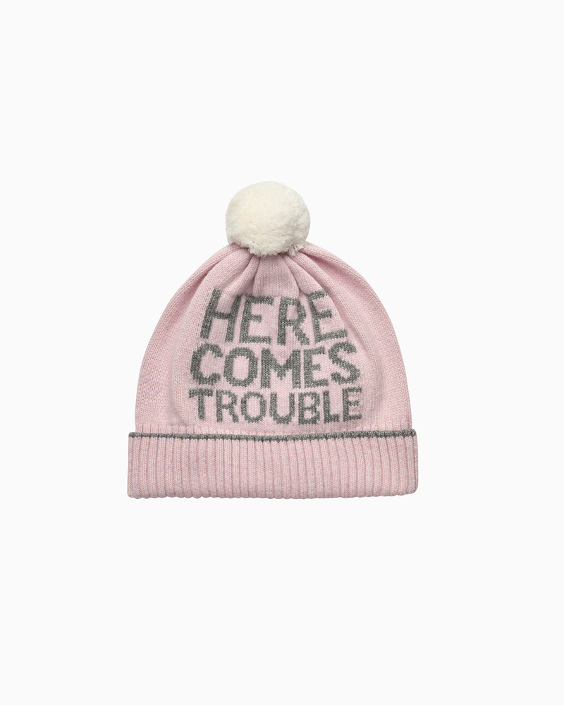Baby Trouble Beanie in Pale Pink