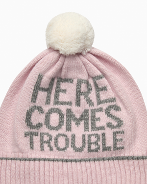 Baby Trouble Beanie in Pale Pink