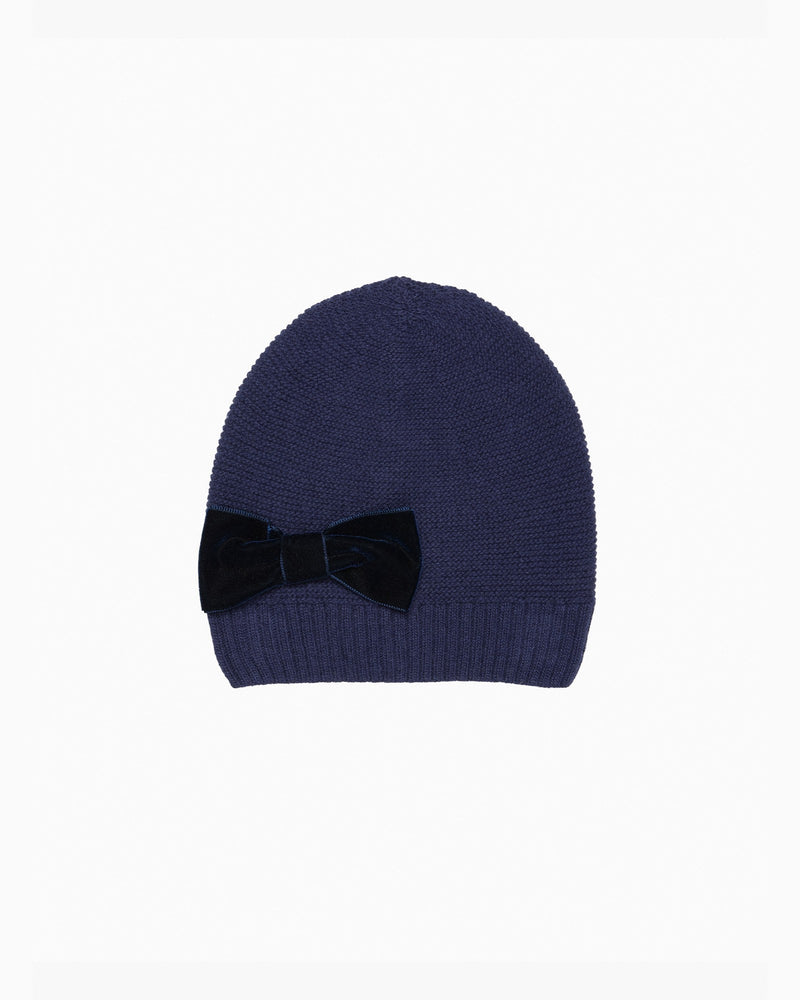 Chelsea Clothing Company Hat Velvet Bow Hat in Navy