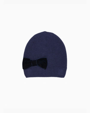 Chelsea Clothing Company Hat Velvet Bow Hat in Navy