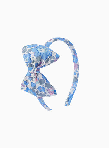 Big Bow Alice Band in Blue Betsy