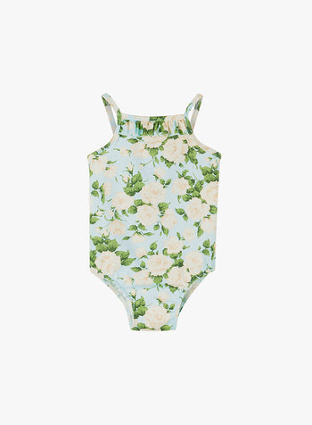Little Frill Swimsuit in Aqua Carline