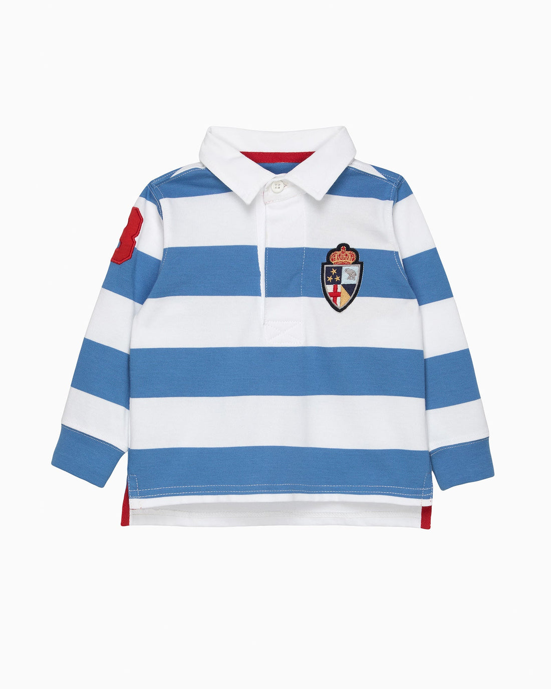 Chelsea Clothing Company Top Baby Nicholas Rugby Shirt in Denim Blue/White