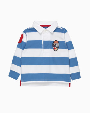 Chelsea Clothing Company Top Baby Nicholas Rugby Shirt in Denim Blue/White