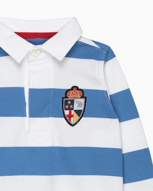 Chelsea Clothing Company Top Baby Nicholas Rugby Shirt in Denim Blue/White