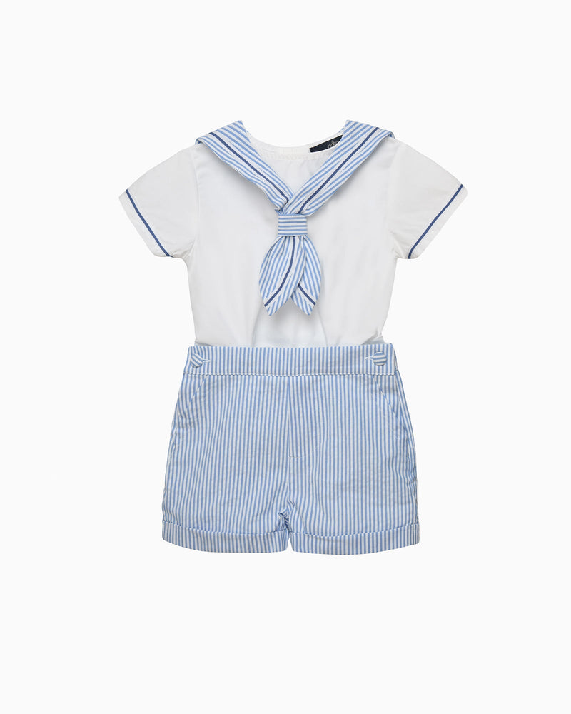 Trotters Heritage Set Edward Sailor Set in Pale Blue Stripe