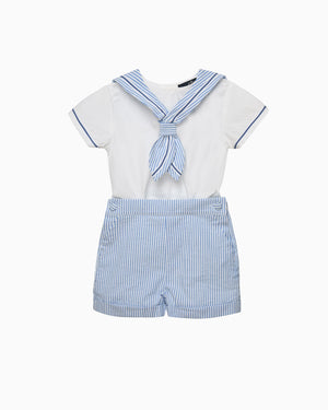 Trotters Heritage Set Edward Sailor Set in Pale Blue Stripe