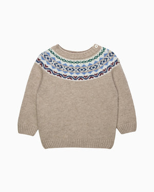 Chelsea Clothing Company sweater Baby Frankie Fairisle sweater in Oatmeal