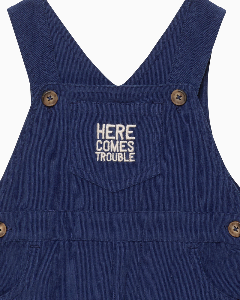 Baby Here Comes Trouble Dungarees
