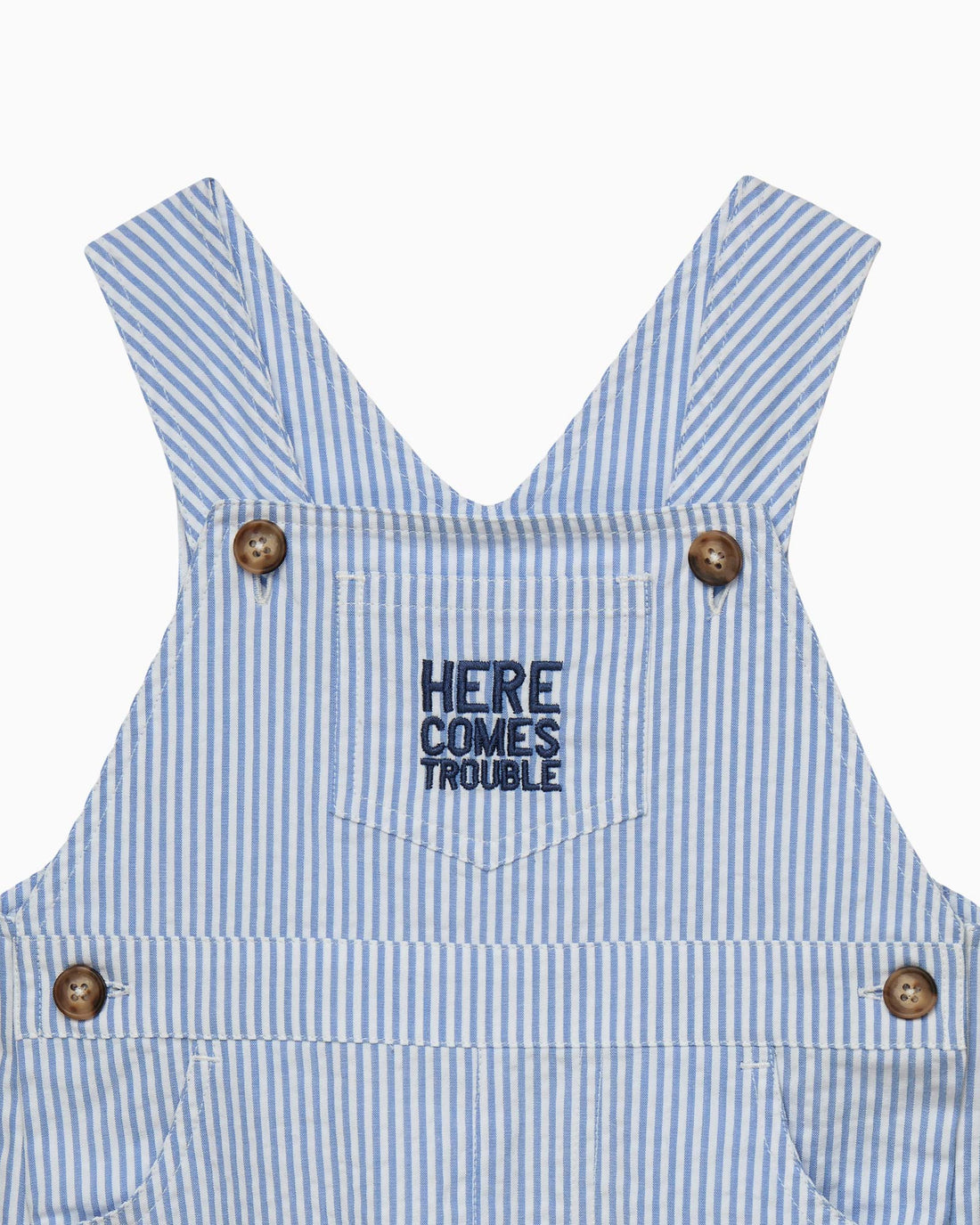 Chelsea Clothing Company Dungarees Baby Here Comes Trouble Dungarees