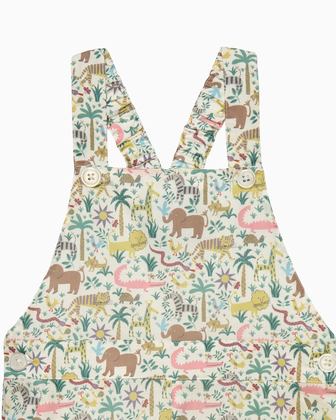 Chelsea Clothing Company Dungarees Baby Atticus Bib Shorts in Jungle