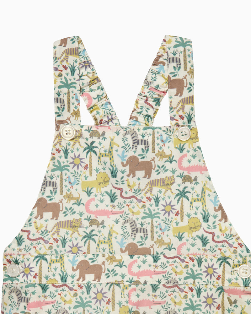 Chelsea Clothing Company Dungarees Baby Atticus Bib Shorts in Jungle