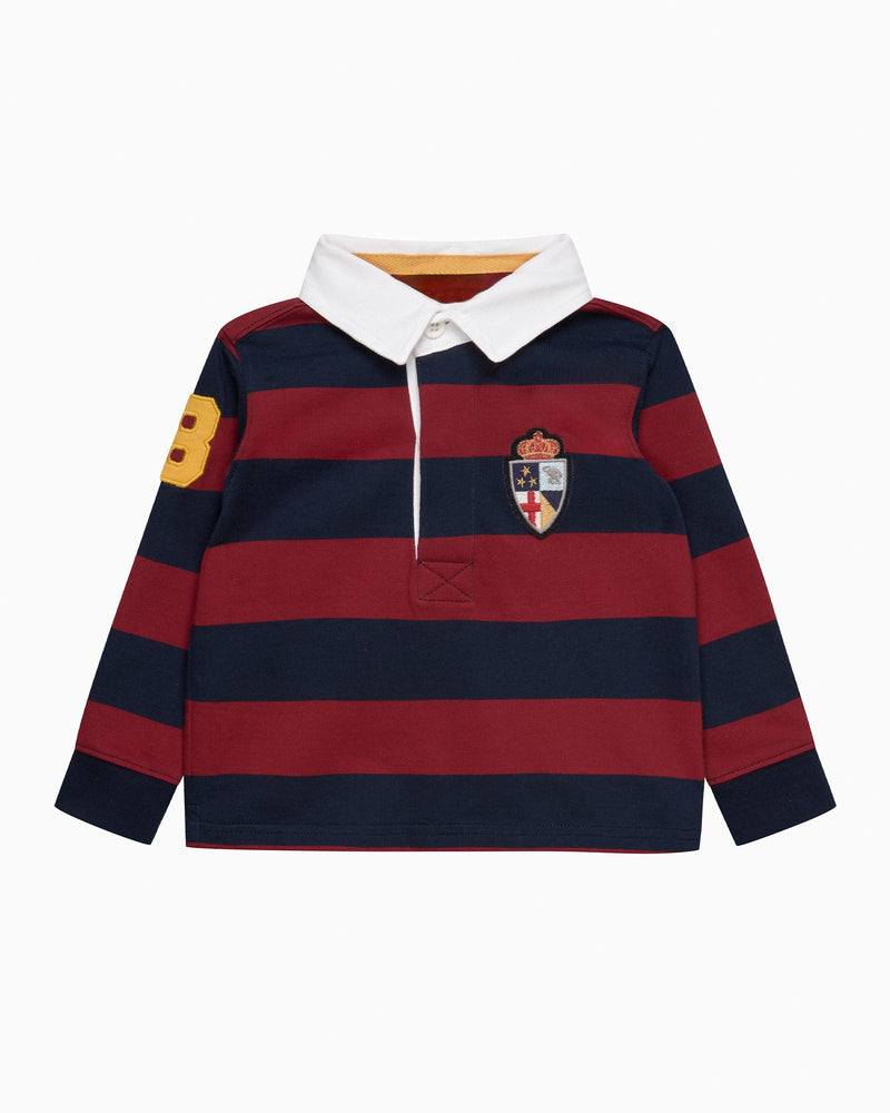 Chelsea Clothing Company Top Baby Nicholas Rugby Shirt in Red/Navy