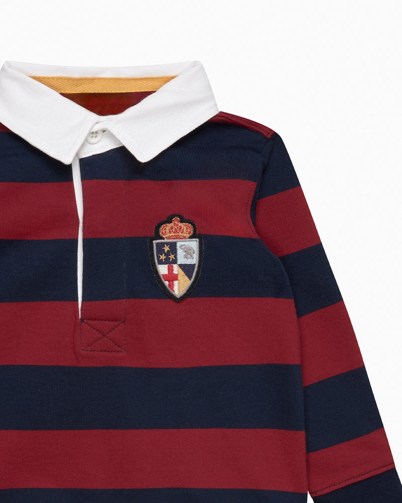 Chelsea Clothing Company Top Baby Nicholas Rugby Shirt in Red/Navy