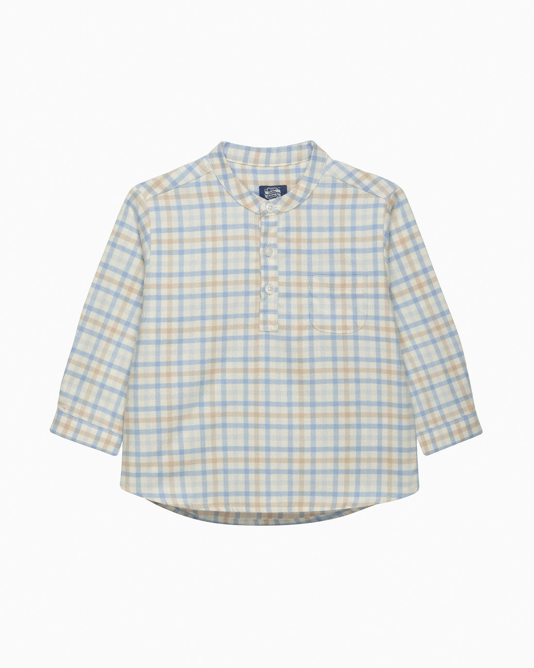 Chelsea Clothing Company Shirt Baby Oscar Shirt in Pale Blue/Oatmeal Check