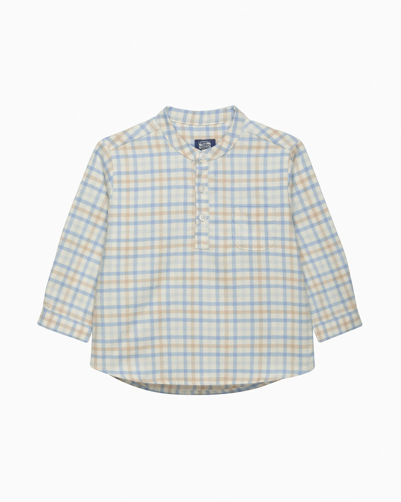 Chelsea Clothing Company Shirt Baby Oscar Shirt in Pale Blue/Oatmeal Check