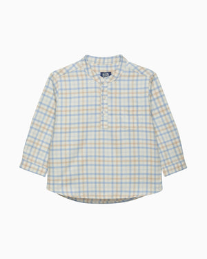 Chelsea Clothing Company Shirt Baby Oscar Shirt in Pale Blue/Oatmeal Check