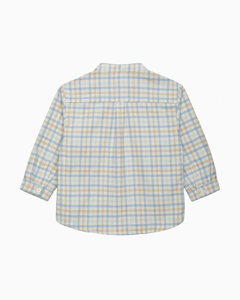 Chelsea Clothing Company Shirt Baby Oscar Shirt in Pale Blue/Oatmeal Check
