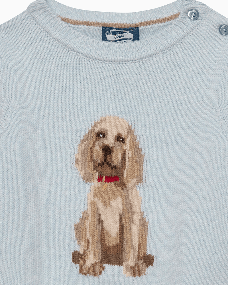 Chelsea Clothing Company Jumper Baby Puppy Jumper in Icy Blue