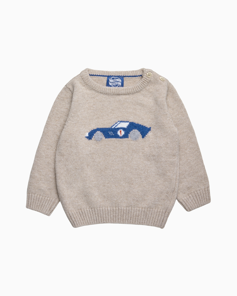 Baby Sebastian Car Sweater in Oatmeal