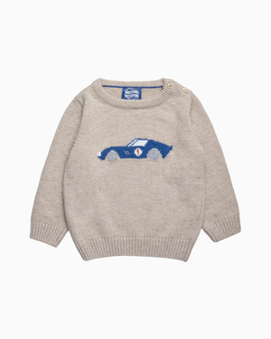 Baby Sebastian Car Sweater in Oatmeal