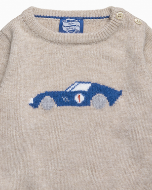 Baby Sebastian Car Sweater in Oatmeal