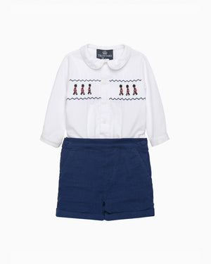 Baby Smocked Rupert Set in Guardsman
