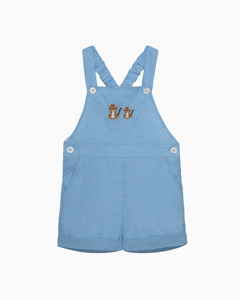 Chelsea Clothing Company Dungarees Baby Atticus Bib Shorts in Tiger