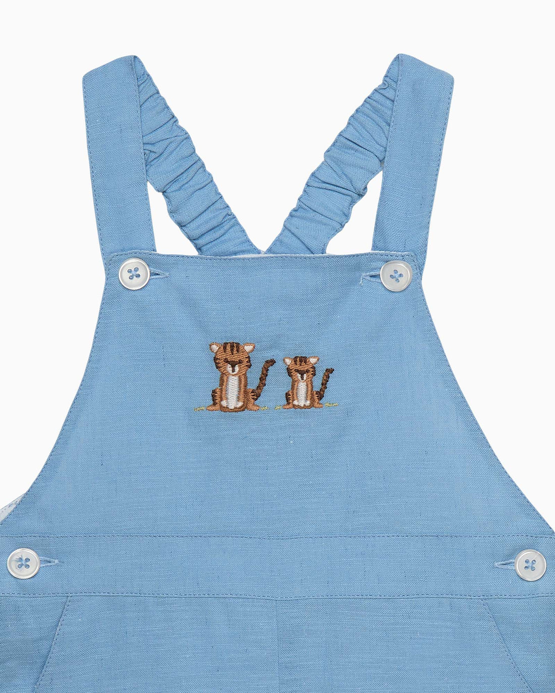 Chelsea Clothing Company Dungarees Baby Atticus Bib Shorts in Tiger