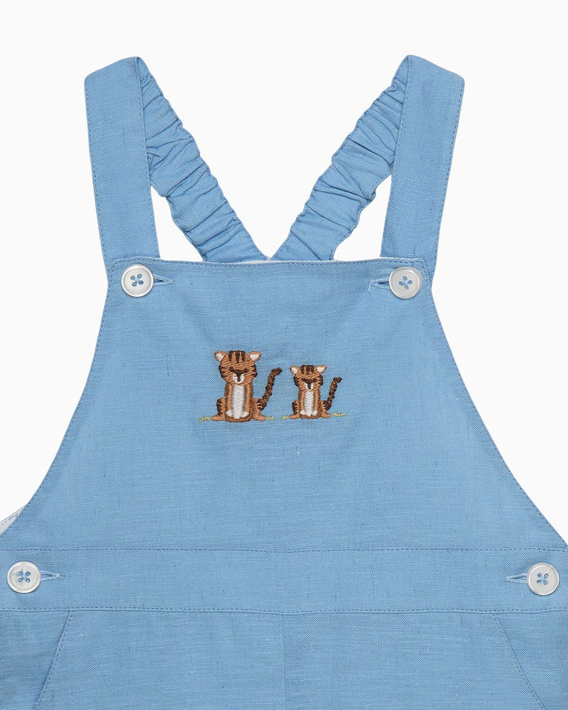 Chelsea Clothing Company Dungarees Baby Atticus Bib Shorts in Tiger