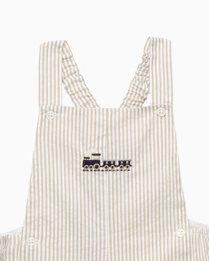 Baby Alexander Bib Shorts in Oatmeal Train