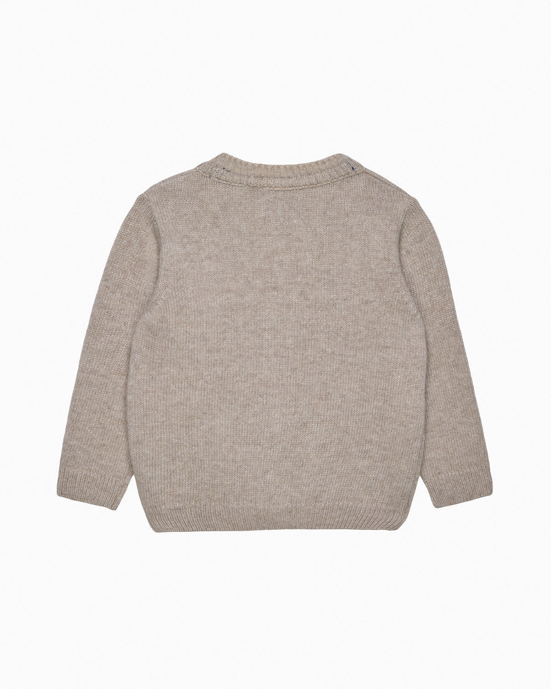 Chelsea Clothing Company Cardigan Baby Train Cardigan in Oatmeal