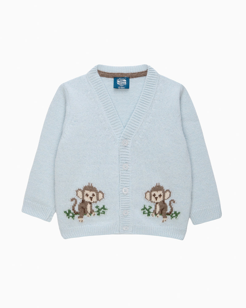 Baby Monkey Cardigan in Blue