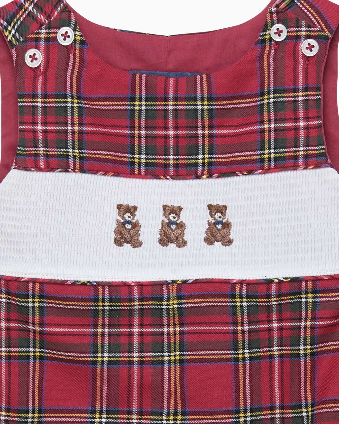 Chelsea Clothing Company Romper Baby Archie Smocked Romper in Teddy Bear