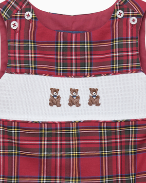Chelsea Clothing Company Romper Baby Archie Smocked Romper in Teddy Bear