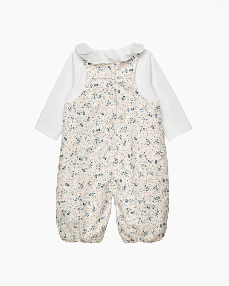 Baby Ditsy Cord Duckling Dungaree Set
