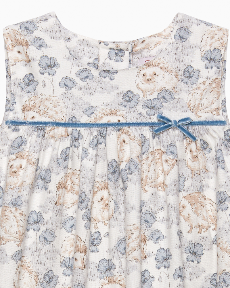Baby Hollie Hedgehog Pinafore in Pale Blue