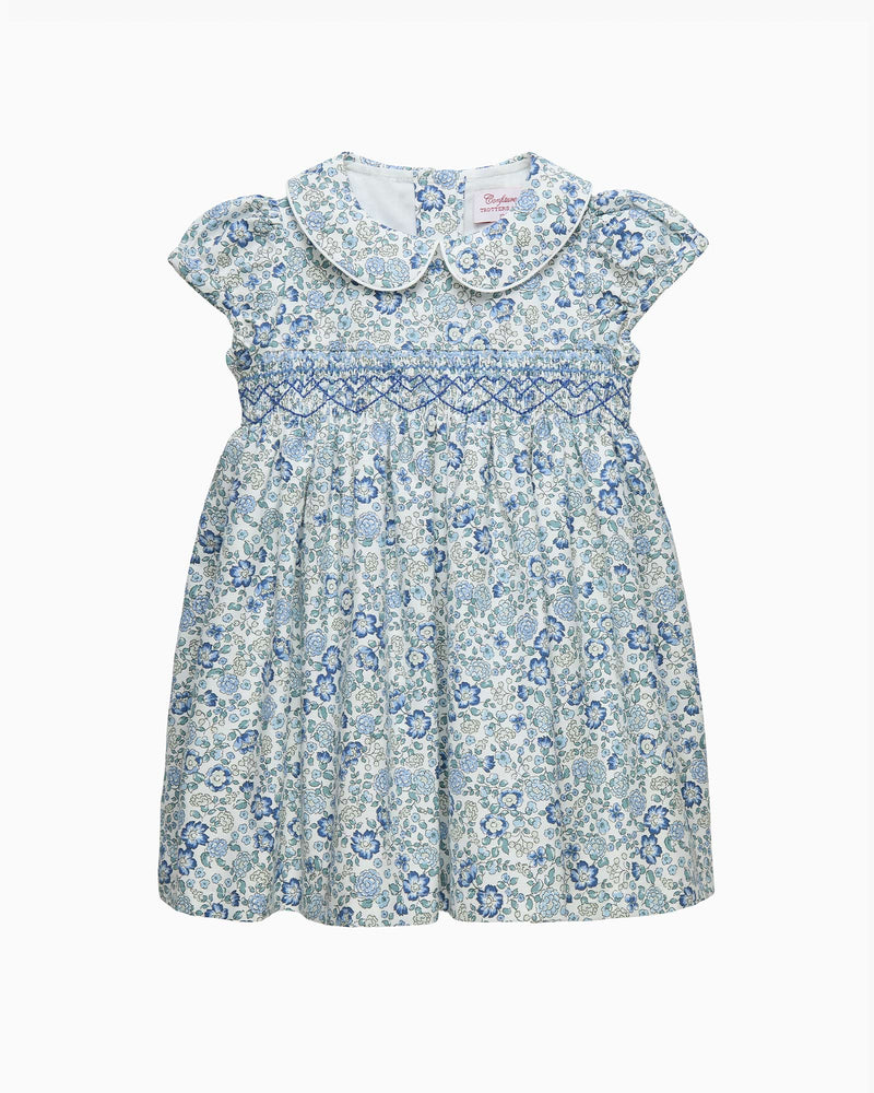 Confiture Dress Baby Arabella Floral Smocked Dress in Blue