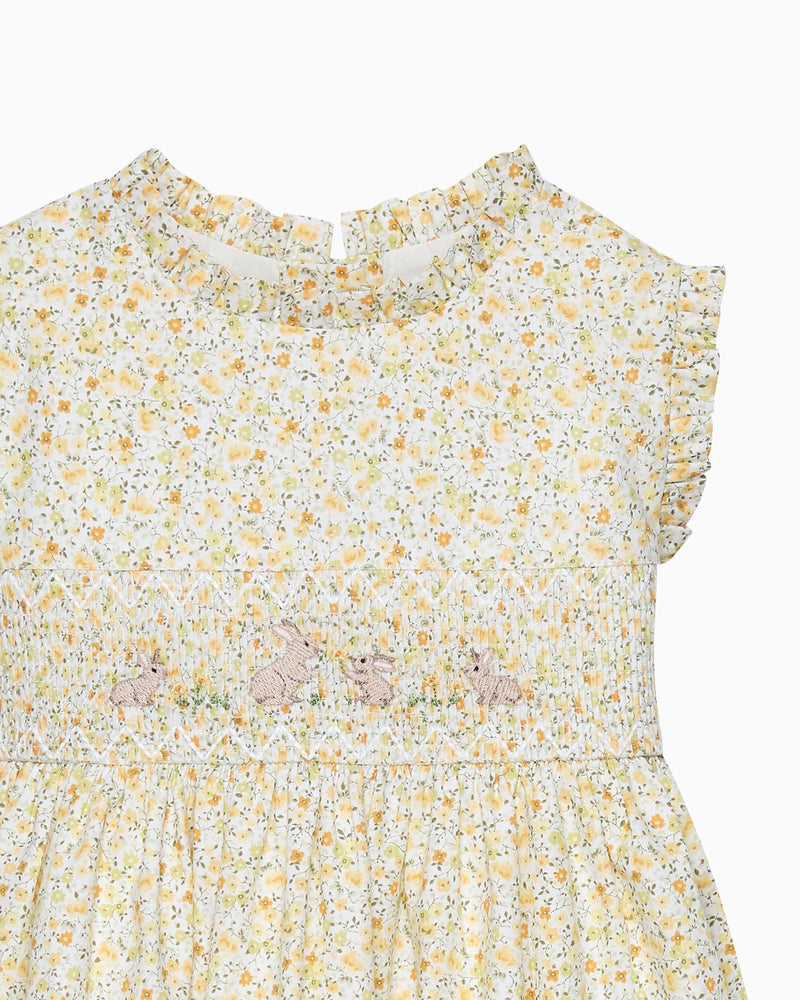 Confiture Dress Baby Bunny Smocked Dress in Yellow