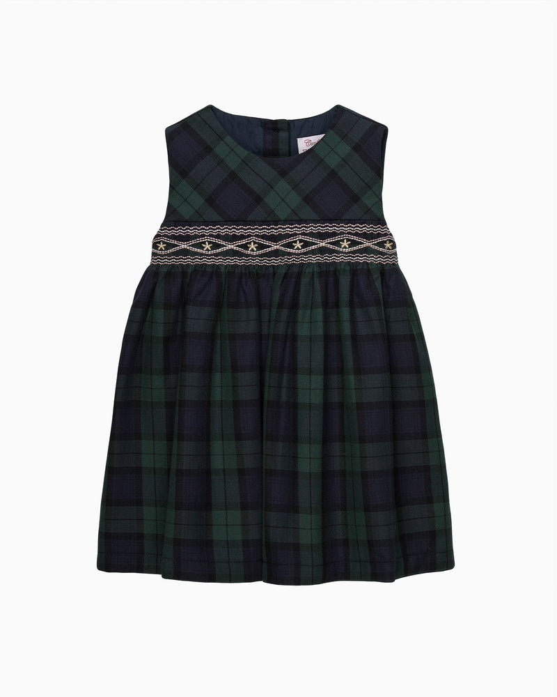 Confiture Dress Baby Charlotte Tartan Smocked Pinafore