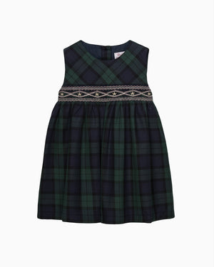 Confiture Dress Baby Charlotte Tartan Smocked Pinafore