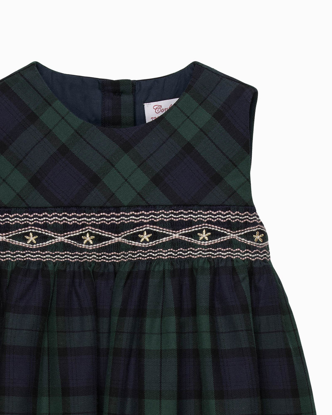 Confiture Dress Baby Charlotte Tartan Smocked Pinafore