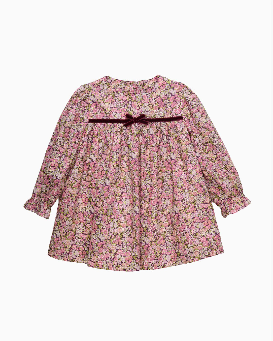 Lily Rose Dress Baby Floral Ruffle Dress in Chive
