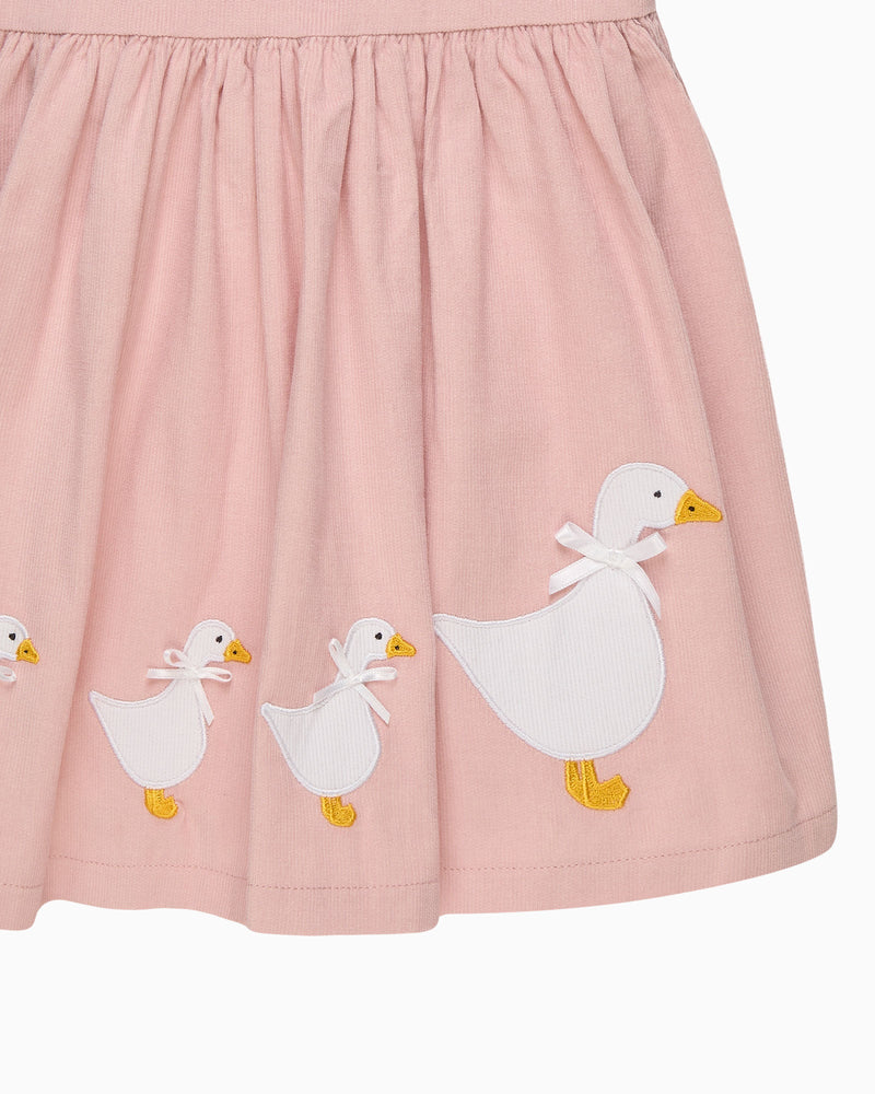 Confiture Dress Baby Cord Duck Dress in Dusty Pink