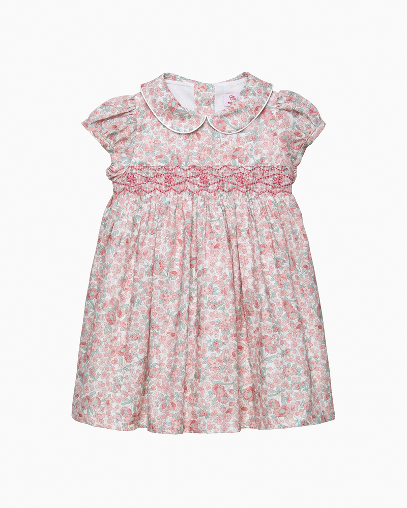 Baby Arabella Floral Smocked Dress in Pink
