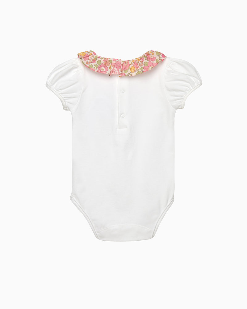 Baby Short-Sleeved Willow Bodysuit in Peach Sparkle Betsy