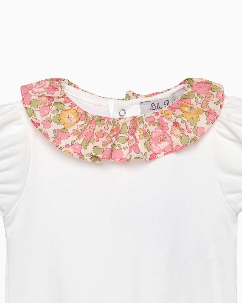 Baby Short-Sleeved Willow Bodysuit in Peach Sparkle Betsy