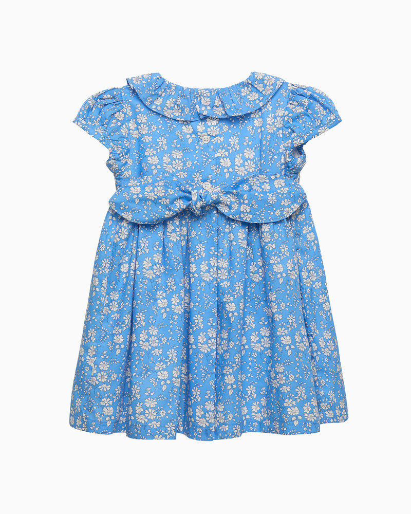 Baby Willow Smocked Party Dress in Blue Capel