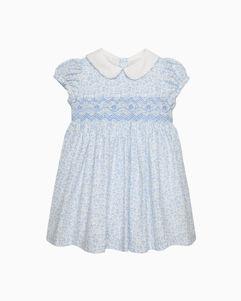 Confiture Dress Baby Catherine Smocked Dress in Blue Floral