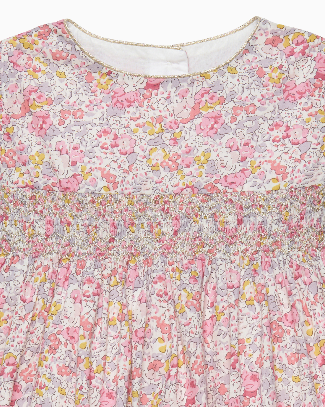 Lily Rose Gold Dress Baby Smocked Party Dress in Claire Aude